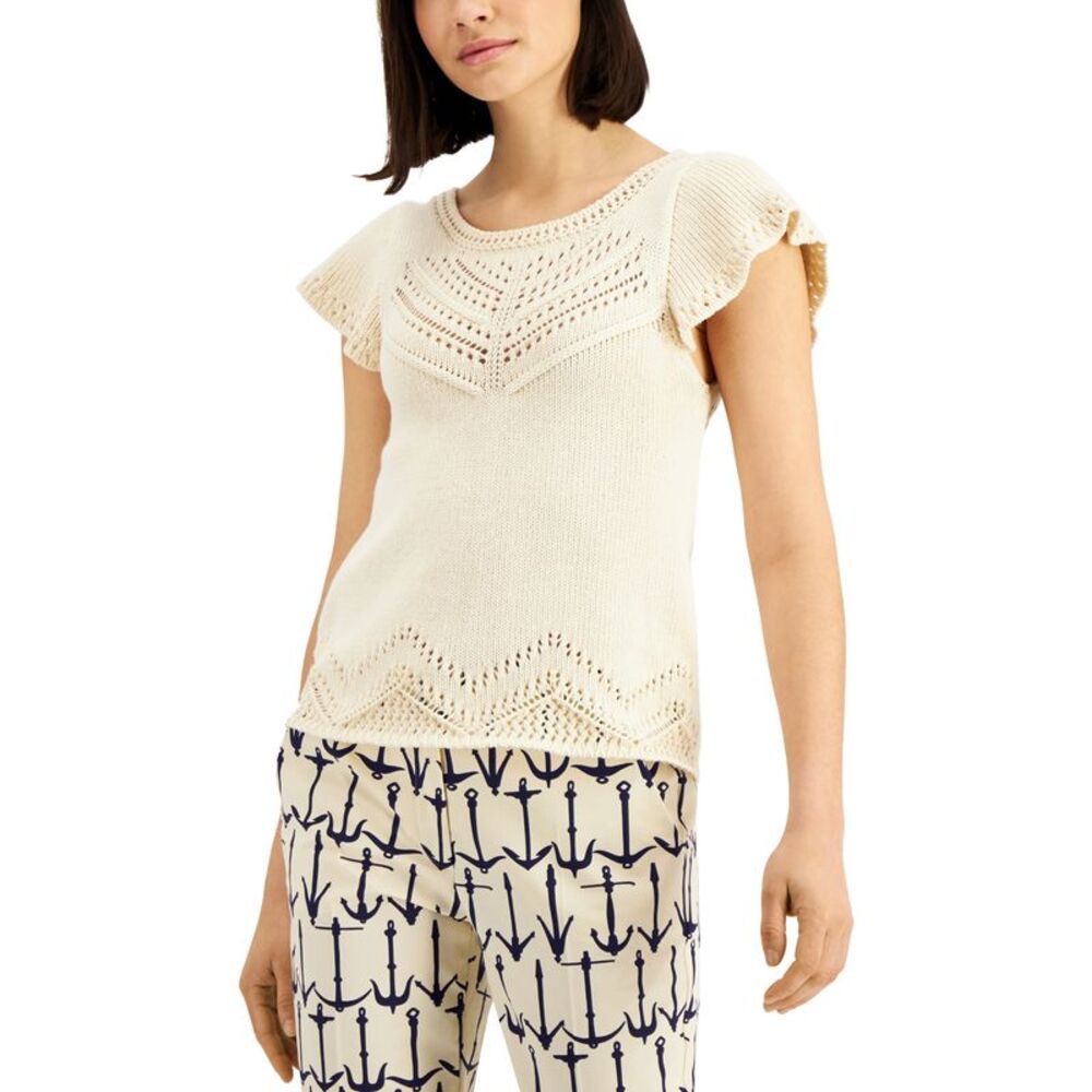 Weekend Max Mara Palio-Knit Flutter-Sleeve Top